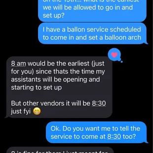 Anna Agreeing to let balloon vendor in 8 am