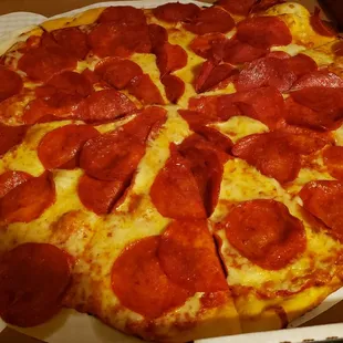 Double pepperoni and extra cheese