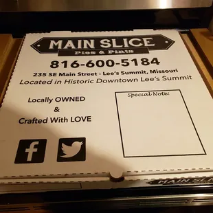 Large pizza box, huge!