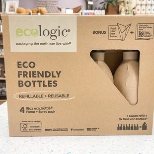 eco friendly bottles in a cardboard box