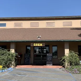 the entrance to the store