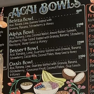 a menu for a mexican bowl