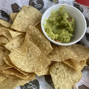 Cups and guacamole