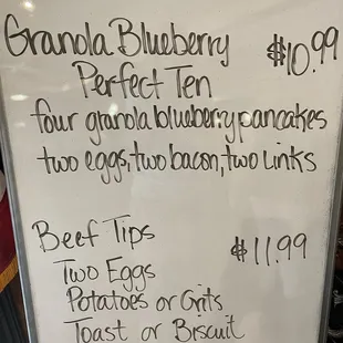 Breakfast specials