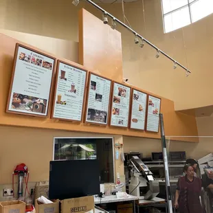 menus on the wall