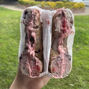 Blueberry crunch with strawberry cream cheese for sweet lovers