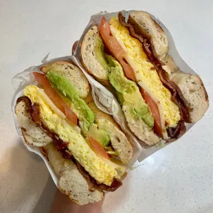 #6 Egg, Bacon, Avocado, Tomato and Pepper Jack Bagel