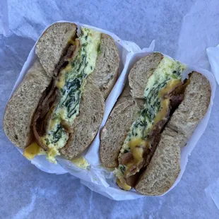 #5 Egg, Bacon, Spinach &amp; Cheese Bagel