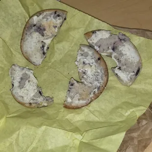 Bagel with hardly any cream cheese
