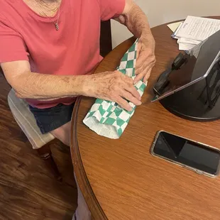 My MaMa enjoying her danish