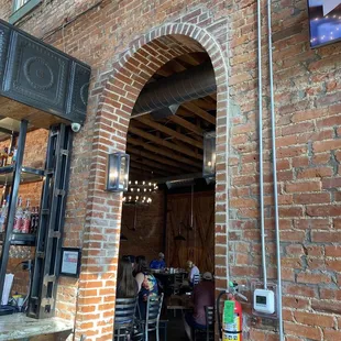 the entrance to the restaurant