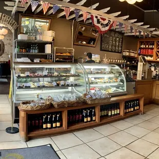 Pastry display and coffee bar.