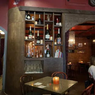 a woman sitting at a table