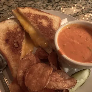 Grilled Cheese Sandwich and Tomato Basil Bisque