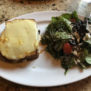 Croque monsieur and side salad