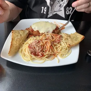 Stuffed shrimp and Chicken Parmesan, Great quaint place with excellent food and service. Owner welcomes customers personally. Nice touch!!!!