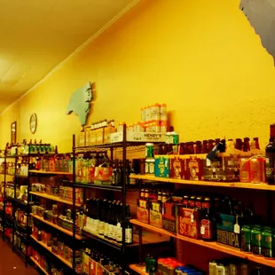 shelves of beer and liquor