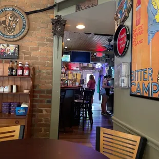 the bar and dining area