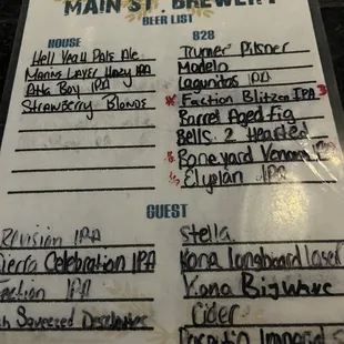 list of beers
