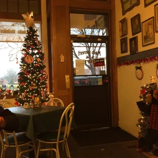 Looking out through the front door.