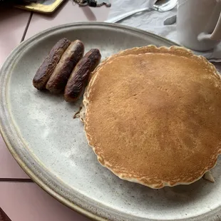 Pancakes and sausage. Simple and delicious