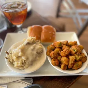 Mashed Potatoes &amp; Fried Okra
