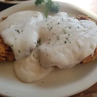 Country fried steak with gravy