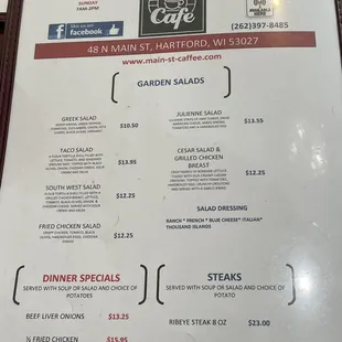 menu