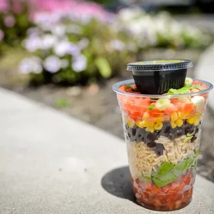 Fiesta Salad, with Lime Cilantro dressing.  Gluten free, Vegan