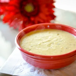 White Cheddar Poblano Soup. Gluten Free, Vegetarian