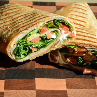 Goat Cheese Turkey wrap panini  Everythings better with goat cheese.