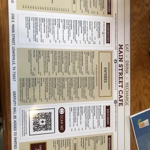 Lunch &amp; dinner menu