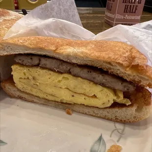 Sausage, 2 egg sandwich