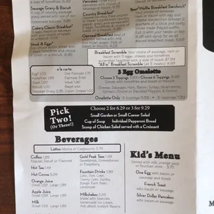 Takeout menu