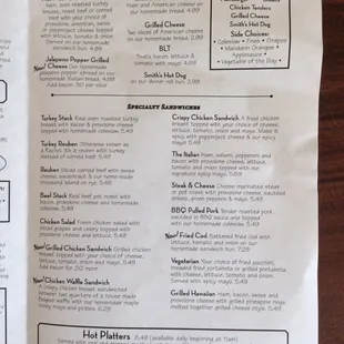 Takeout menu