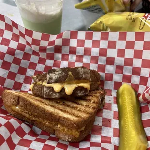 Grilled cheese and Honeydew smoothie