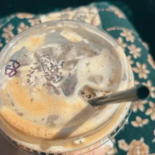 Peanut Butter Cup Latte Iced with Oat milk