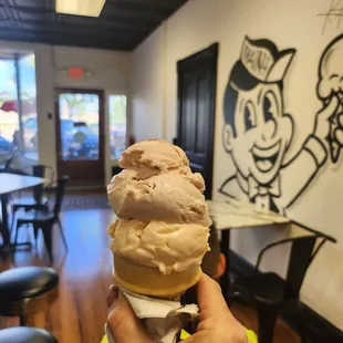 a hand holding an ice cream cone