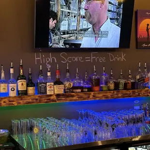 High Score = Free Drink.  Noted.