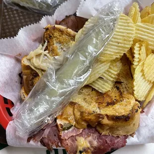 The Rep Sandwich (I had it modified to be grilled and changed out the mustard for thousand island). It was sooooo good!