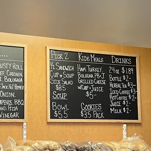 menus and prices