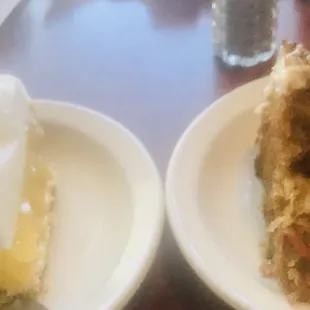 Lemon meringue pie and carrot cake - worth every delicious bite!