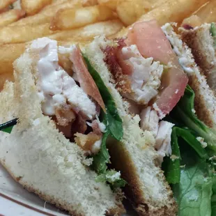 Delicious turkey club with crisp lettuce and bacon!