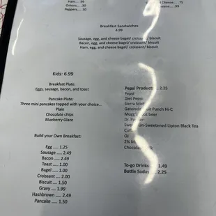 Menu back