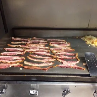 Always cooking bacon, always.