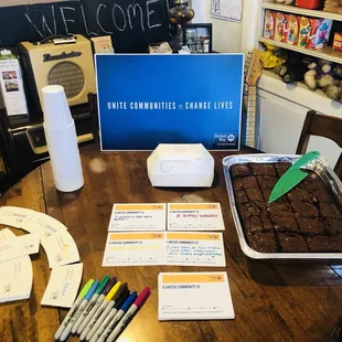 a table with a variety of desserts