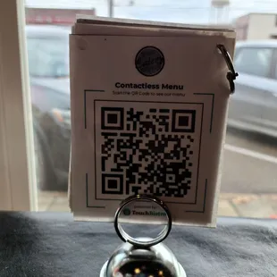 a qr code on the menu