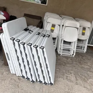 Table and chairs rented