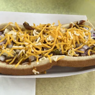Chili cheese dog...