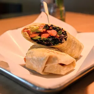 a burrito on a plate